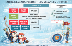 Entrainements pendant les vacances d'hiver 2026